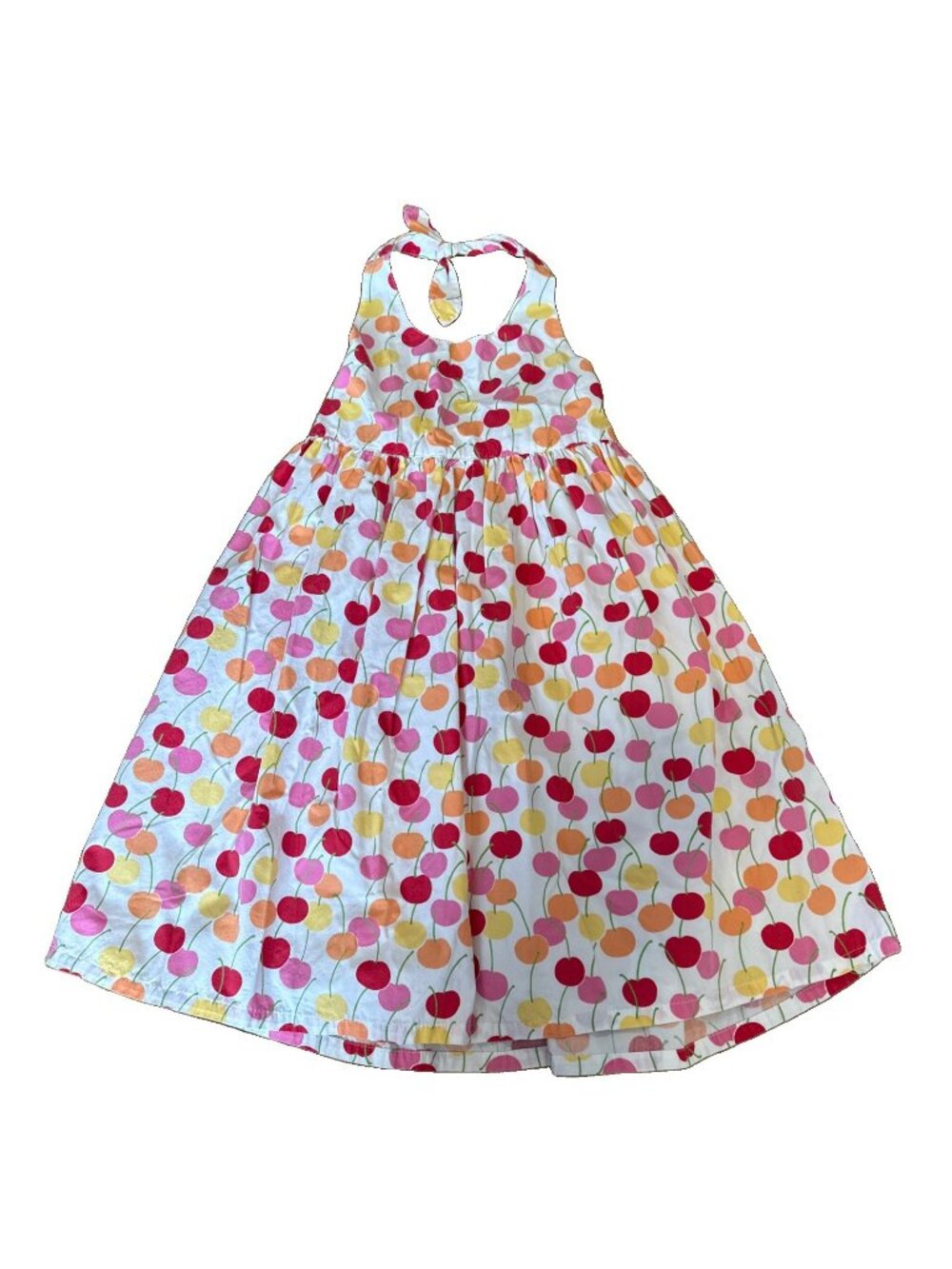 Gymboree White Cherry Baby Halter Dress girls 12 cherries Cottagecore beach